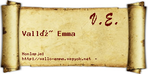 Valló Emma névjegykártya