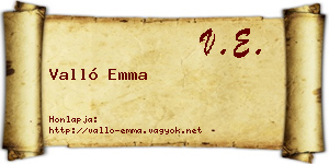 Valló Emma névjegykártya